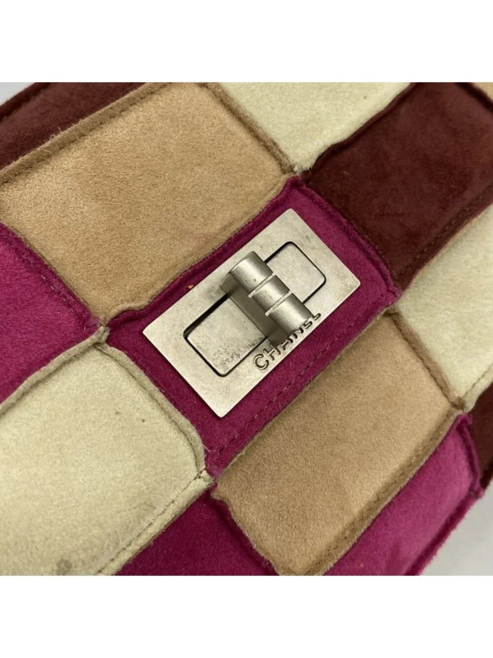 Chanel Shoulder Bag 2.55 Suede Multicolor Silver